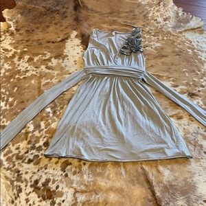 Speechless Grey and white striped dress